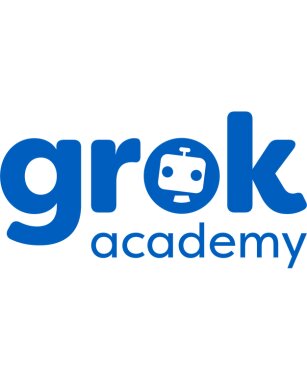 Blue Grok Academy Logo on white background