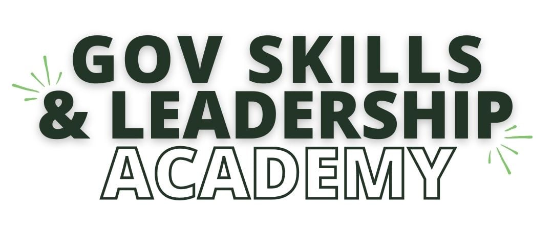 Gov Skills & Leadership Academy logo in bold font